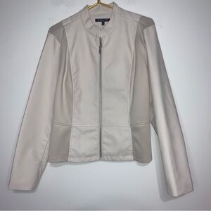 Baccini Cream Woman’s Faux Leather Jacket X-Large